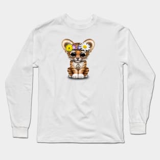 Cute Hippie Tiger Cub Long Sleeve T-Shirt